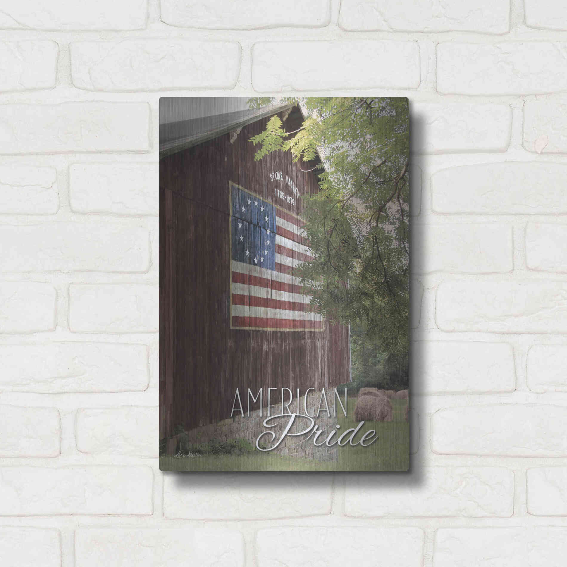 Luxe Metal Art 'American Pride' by Lori Deiter, Metal Wall Art,12x16