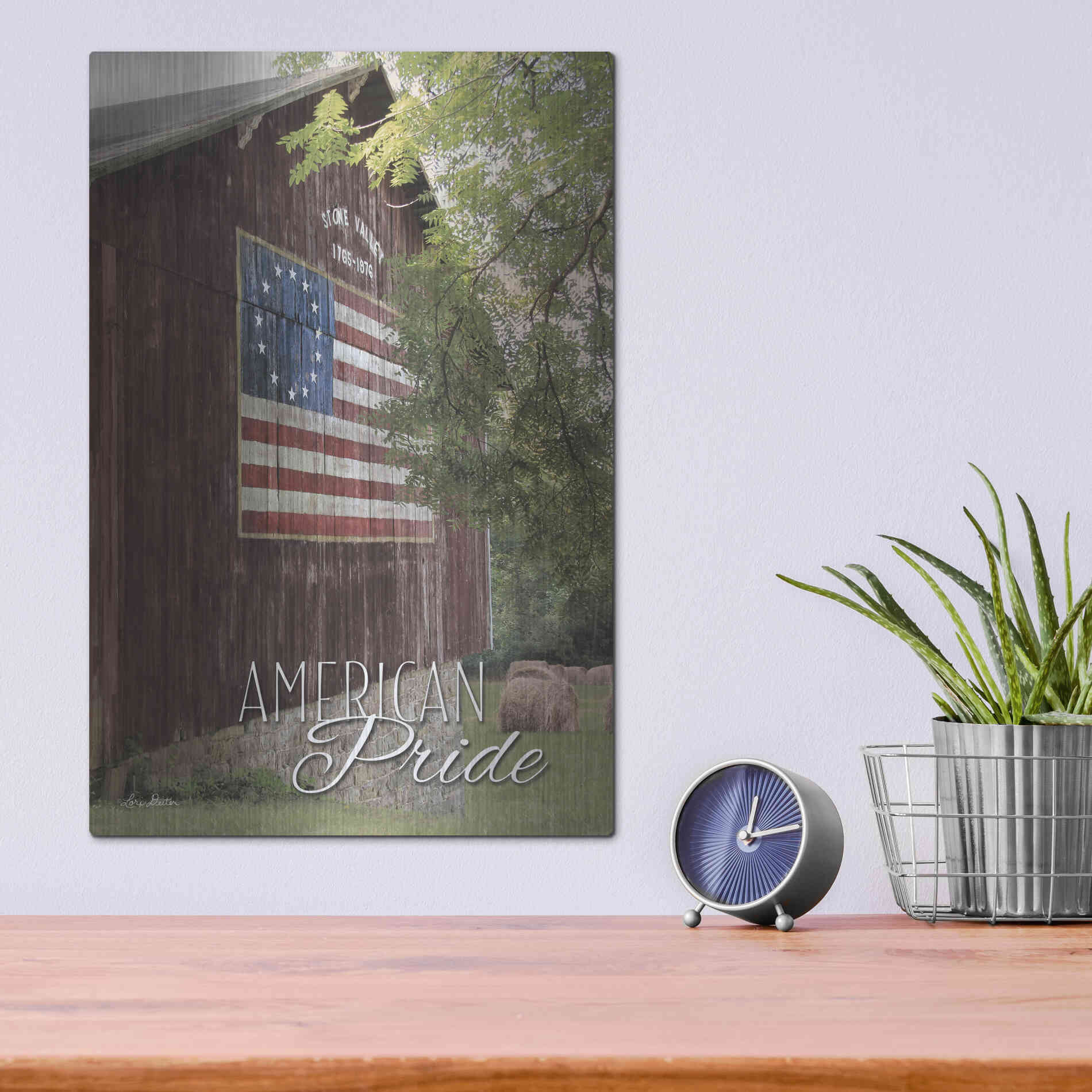 Luxe Metal Art 'American Pride' by Lori Deiter, Metal Wall Art,12x16