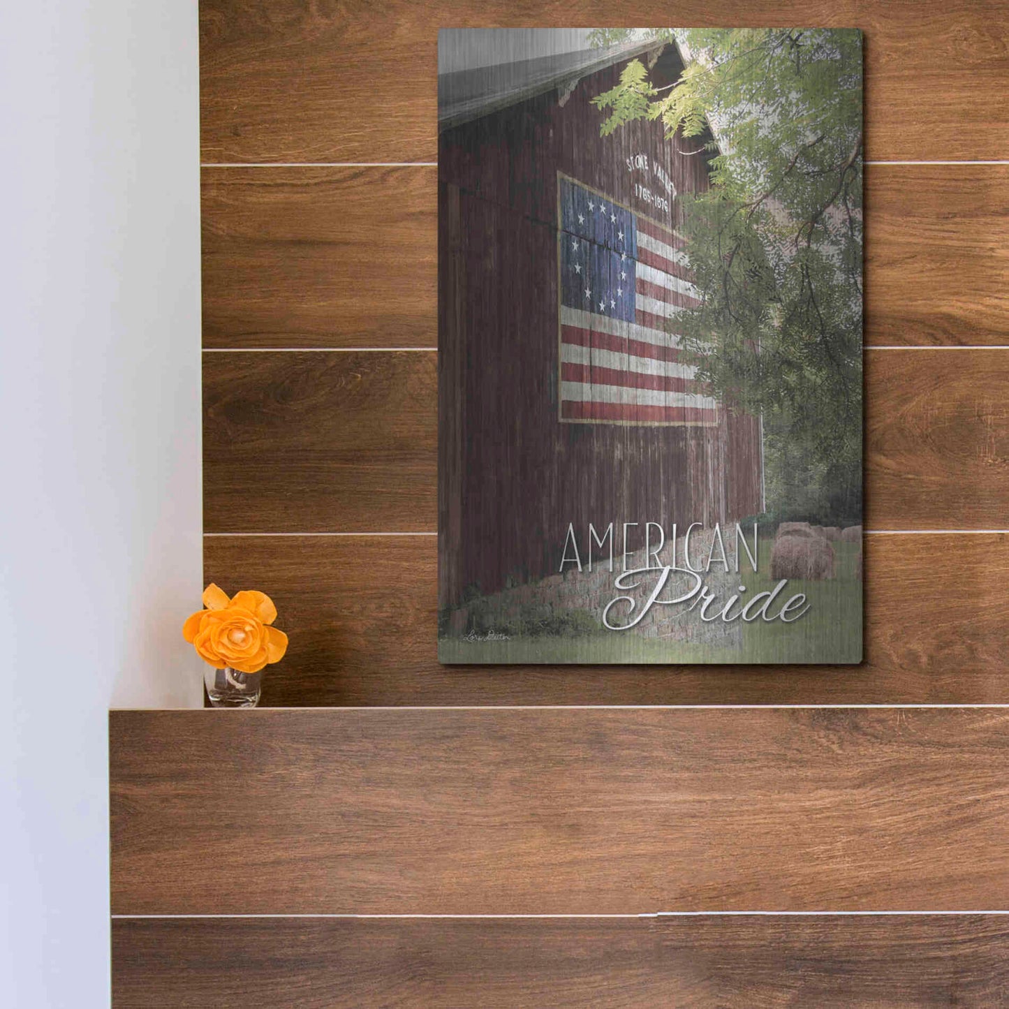 Luxe Metal Art 'American Pride' by Lori Deiter, Metal Wall Art,12x16