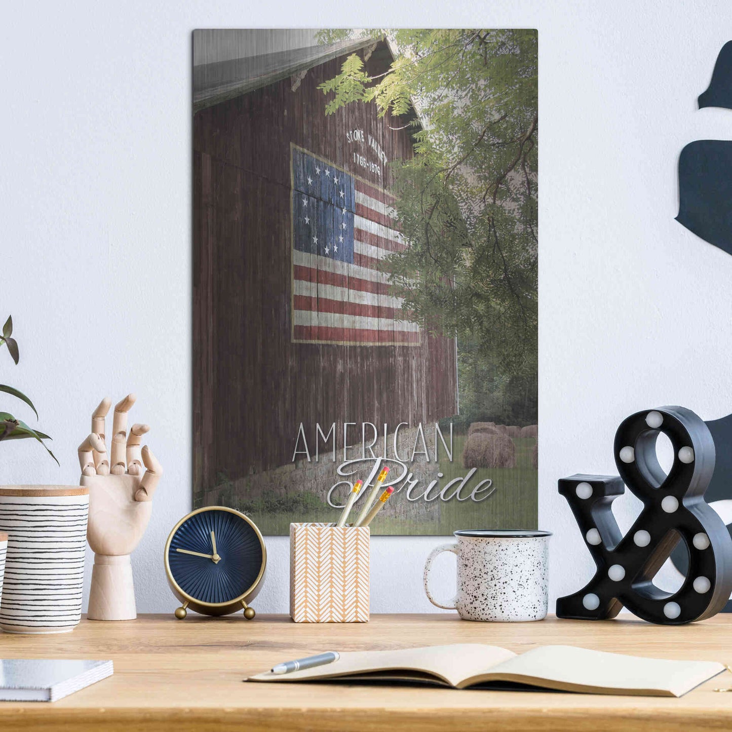 Luxe Metal Art 'American Pride' by Lori Deiter, Metal Wall Art,12x16