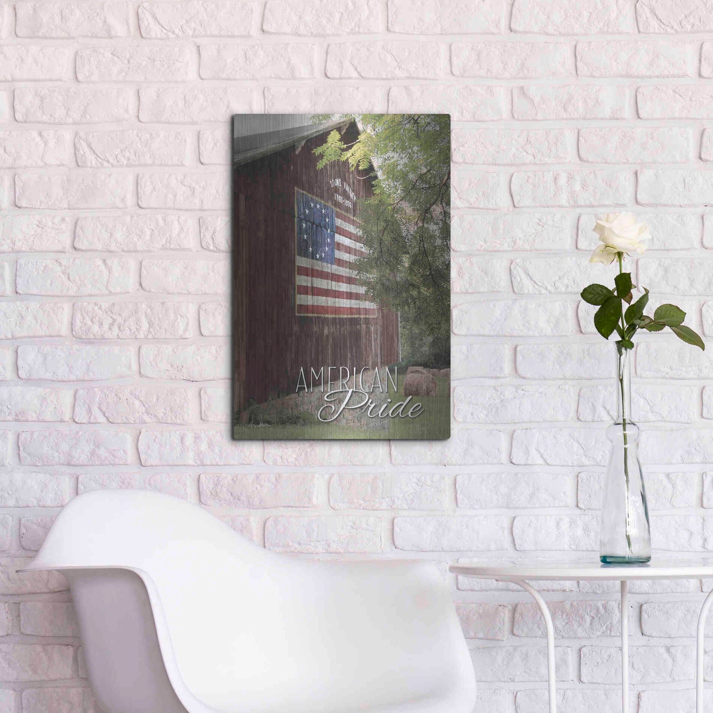 Luxe Metal Art 'American Pride' by Lori Deiter, Metal Wall Art,16x24