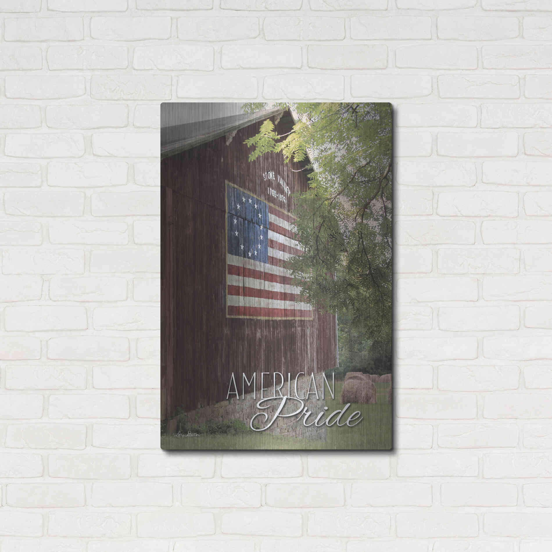 Luxe Metal Art 'American Pride' by Lori Deiter, Metal Wall Art,24x36