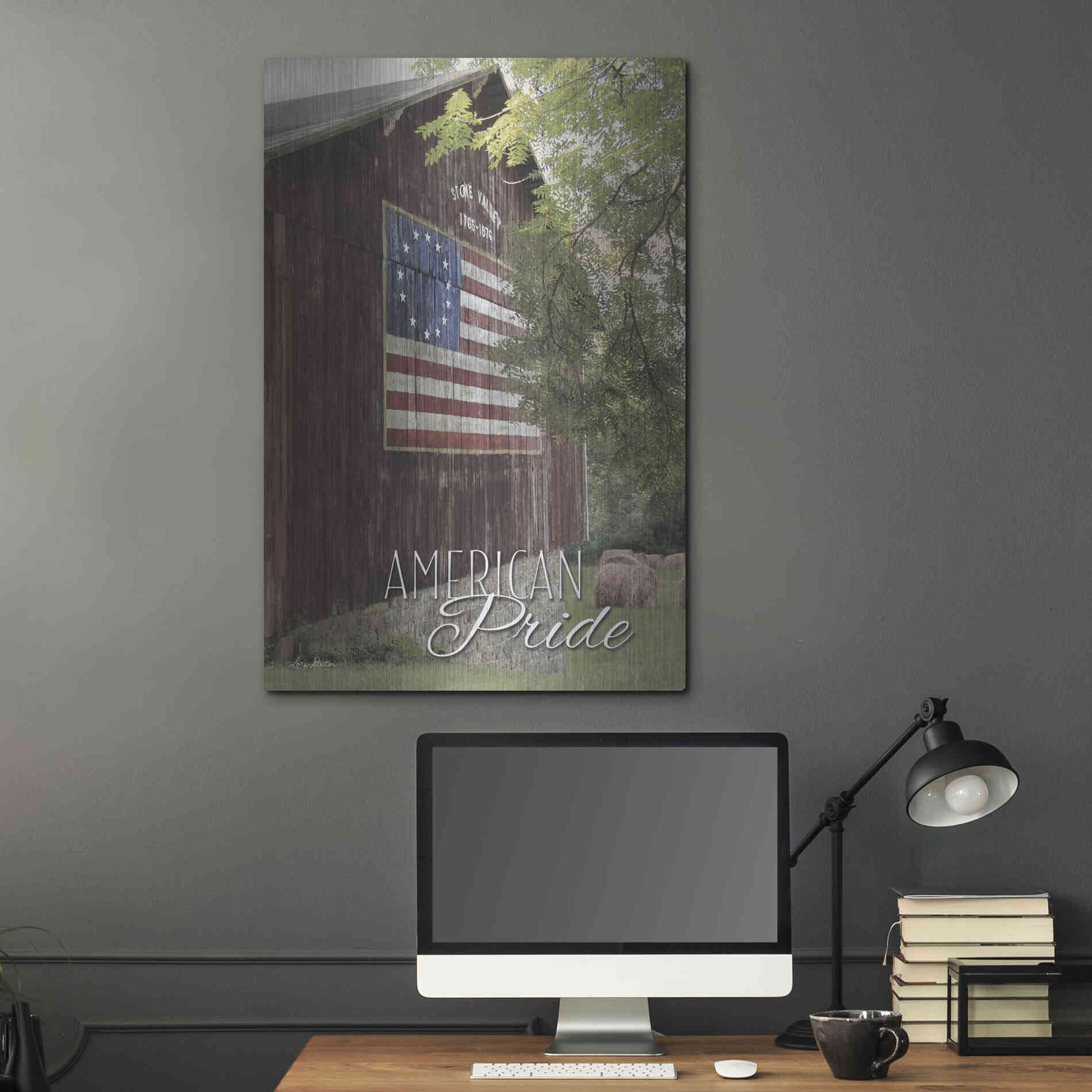 Luxe Metal Art 'American Pride' by Lori Deiter, Metal Wall Art,24x36