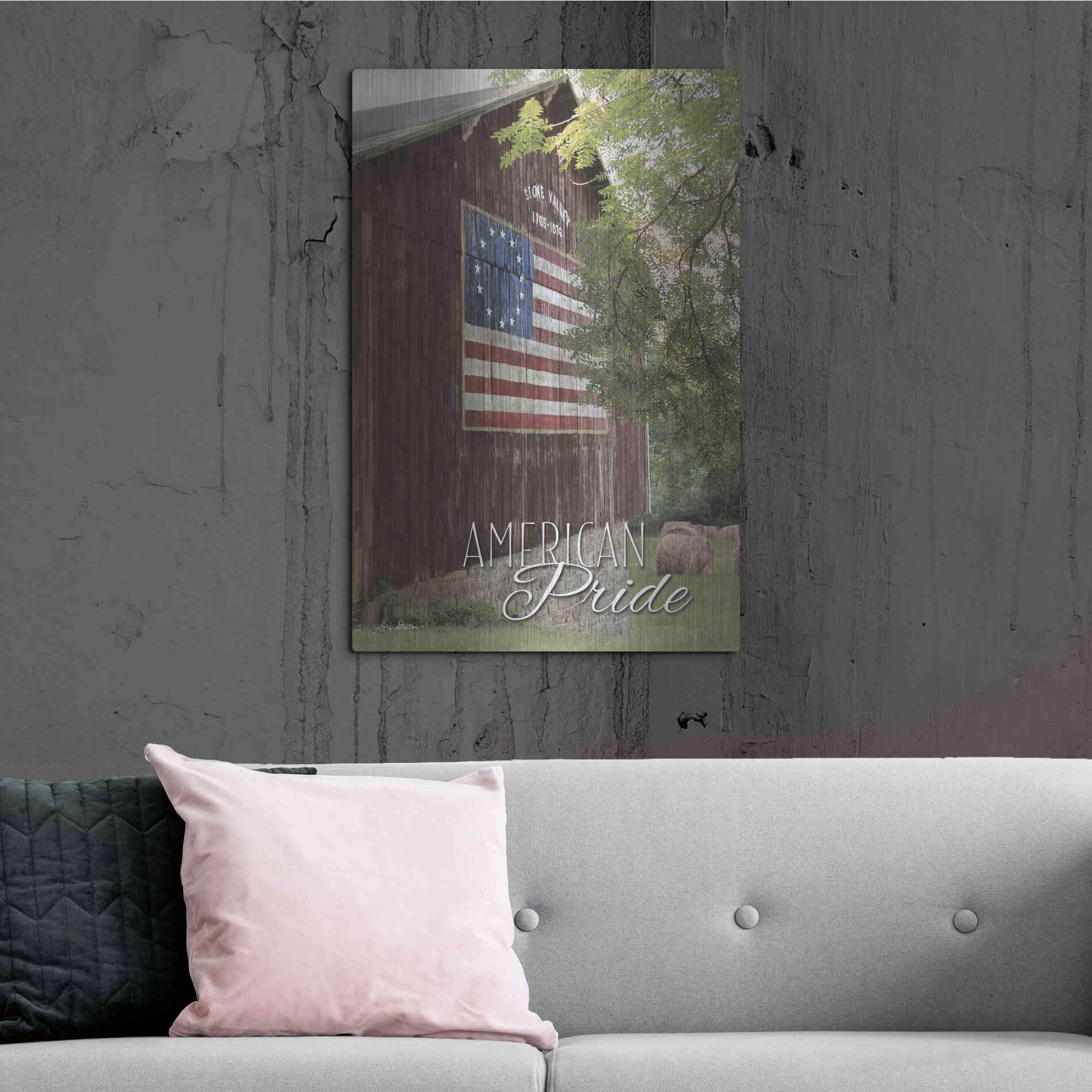 Luxe Metal Art 'American Pride' by Lori Deiter, Metal Wall Art,24x36