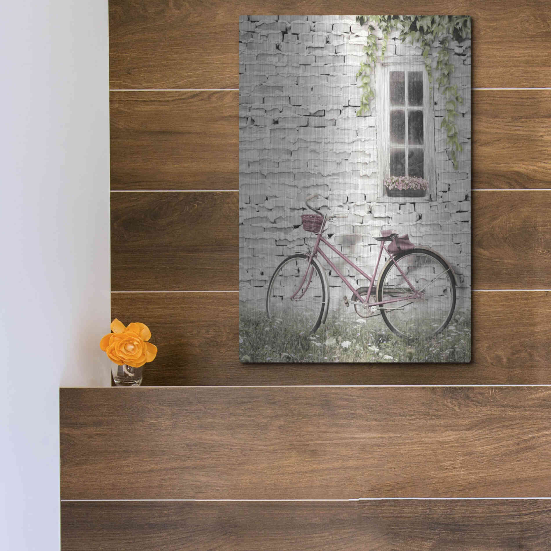 Luxe Metal Art 'Ready for a Bike Ride' by Lori Deiter, Metal Wall Art,12x16