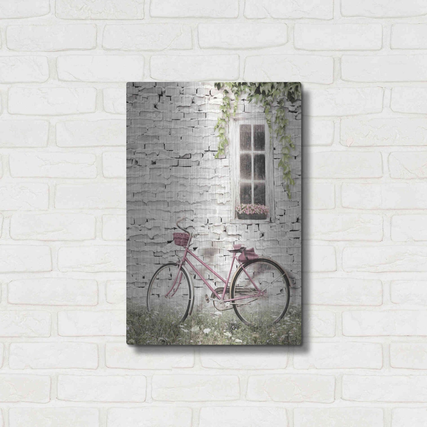 Luxe Metal Art 'Ready for a Bike Ride' by Lori Deiter, Metal Wall Art,16x24