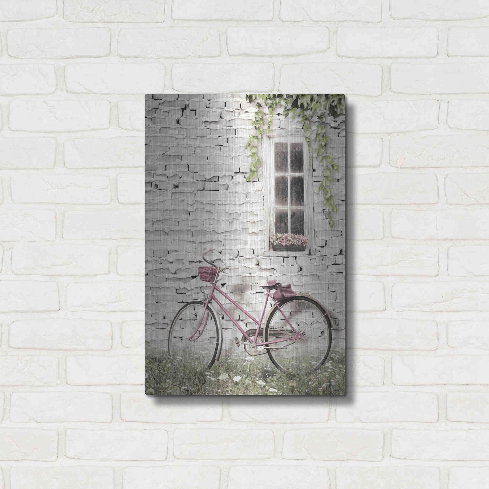 Luxe Metal Art 'Ready for a Bike Ride' by Lori Deiter, Metal Wall Art,16x24
