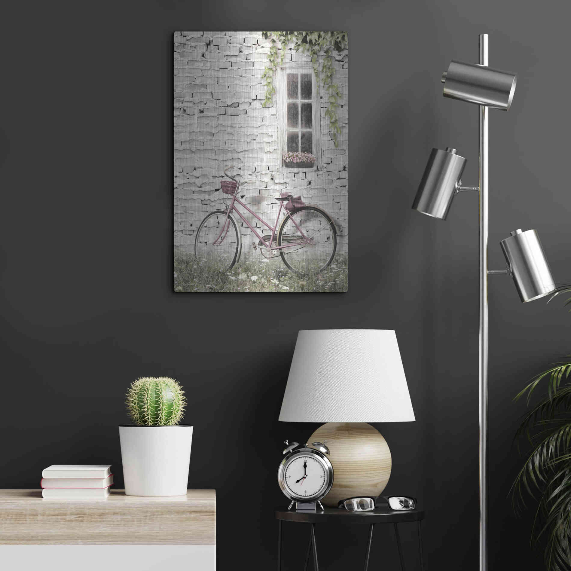 Luxe Metal Art 'Ready for a Bike Ride' by Lori Deiter, Metal Wall Art,16x24