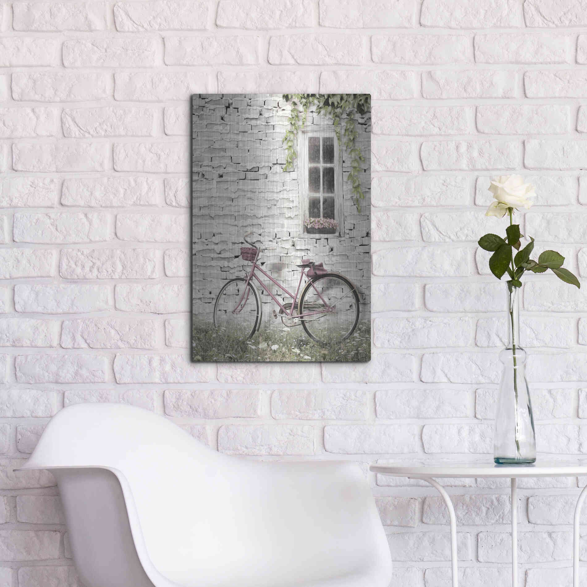 Luxe Metal Art 'Ready for a Bike Ride' by Lori Deiter, Metal Wall Art,16x24