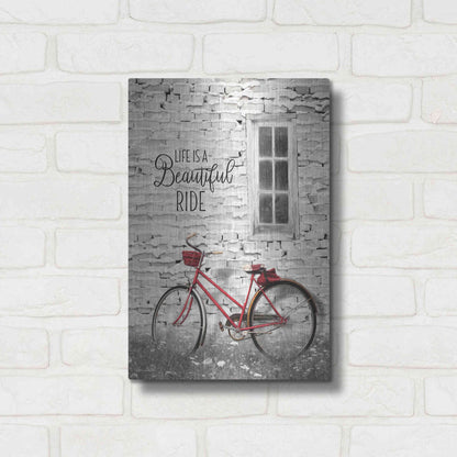 Luxe Metal Art 'Life is a Beautiful Ride' by Lori Deiter, Metal Wall Art,12x16