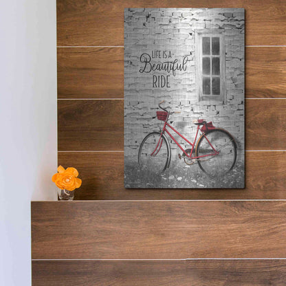 Luxe Metal Art 'Life is a Beautiful Ride' by Lori Deiter, Metal Wall Art,12x16