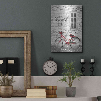 Luxe Metal Art 'Life is a Beautiful Ride' by Lori Deiter, Metal Wall Art,12x16