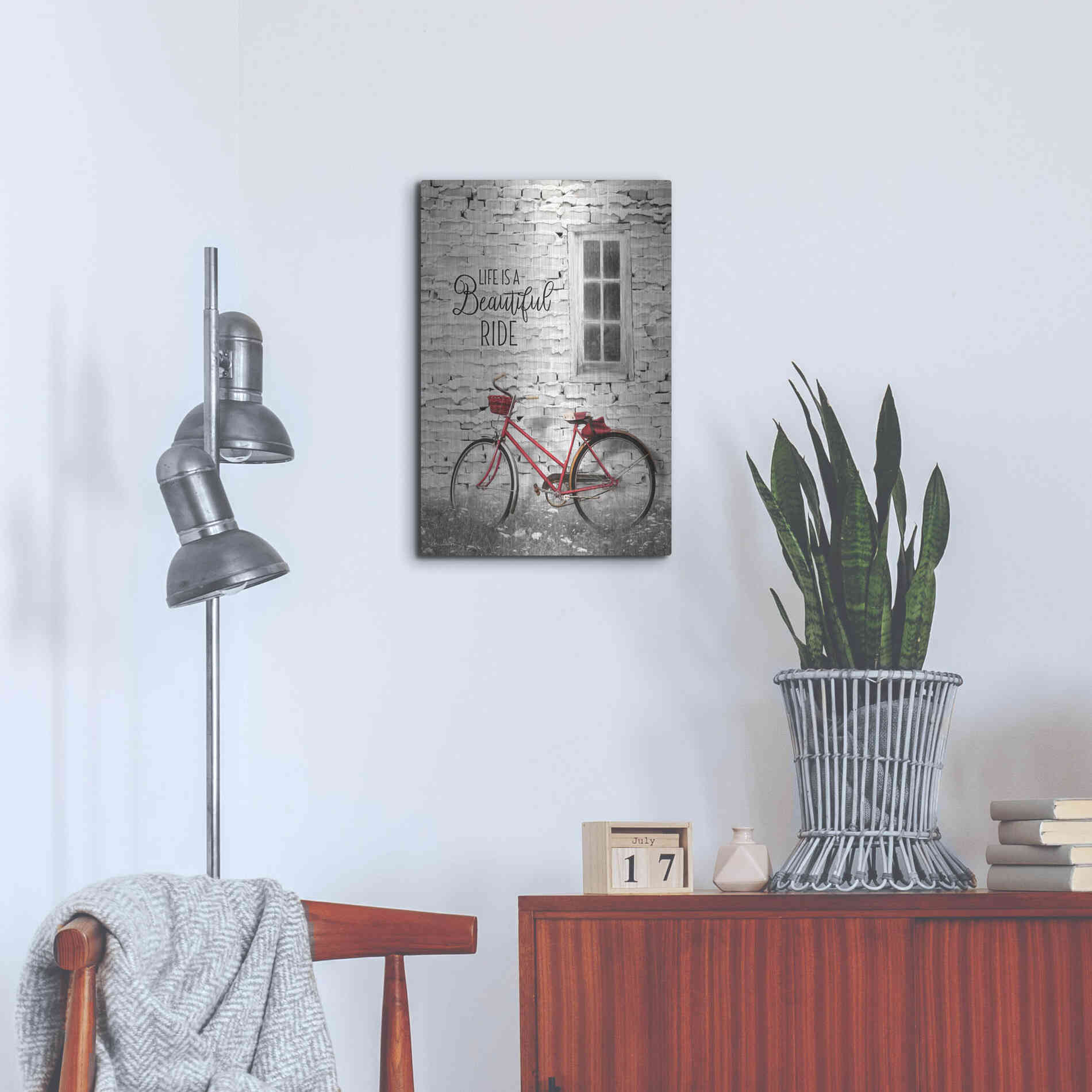 Luxe Metal Art 'Life is a Beautiful Ride' by Lori Deiter, Metal Wall Art,16x24