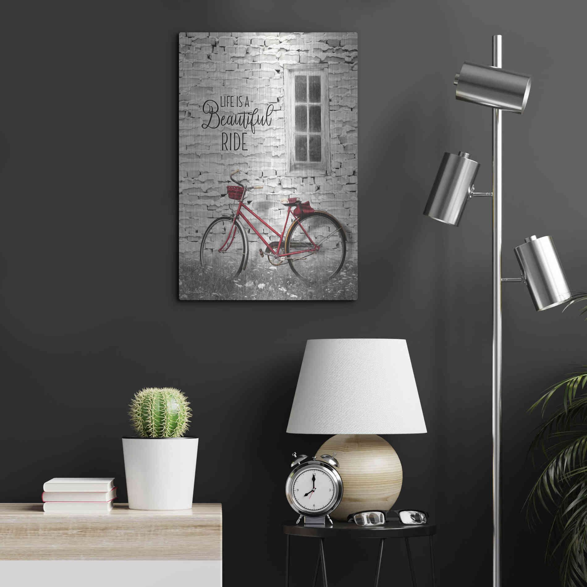 Luxe Metal Art 'Life is a Beautiful Ride' by Lori Deiter, Metal Wall Art,16x24