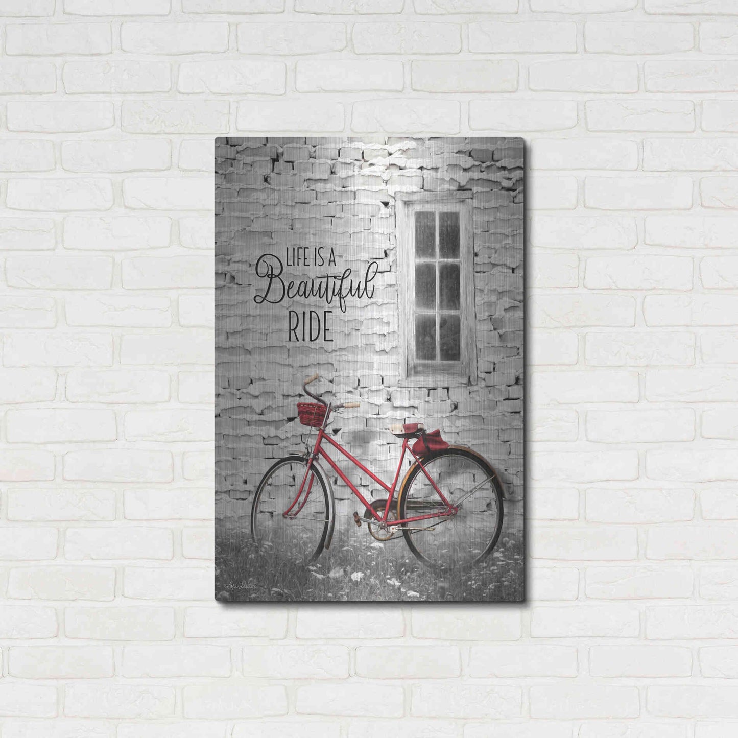 Luxe Metal Art 'Life is a Beautiful Ride' by Lori Deiter, Metal Wall Art,24x36
