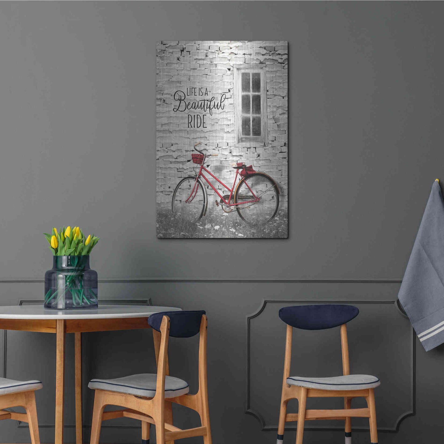 Luxe Metal Art 'Life is a Beautiful Ride' by Lori Deiter, Metal Wall Art,24x36