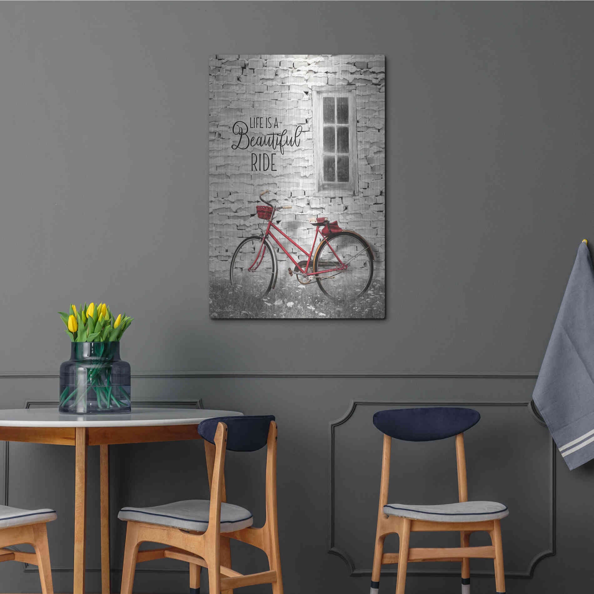 Luxe Metal Art 'Life is a Beautiful Ride' by Lori Deiter, Metal Wall Art,24x36