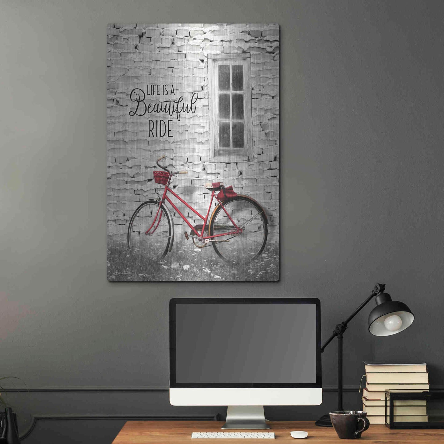 Luxe Metal Art 'Life is a Beautiful Ride' by Lori Deiter, Metal Wall Art,24x36