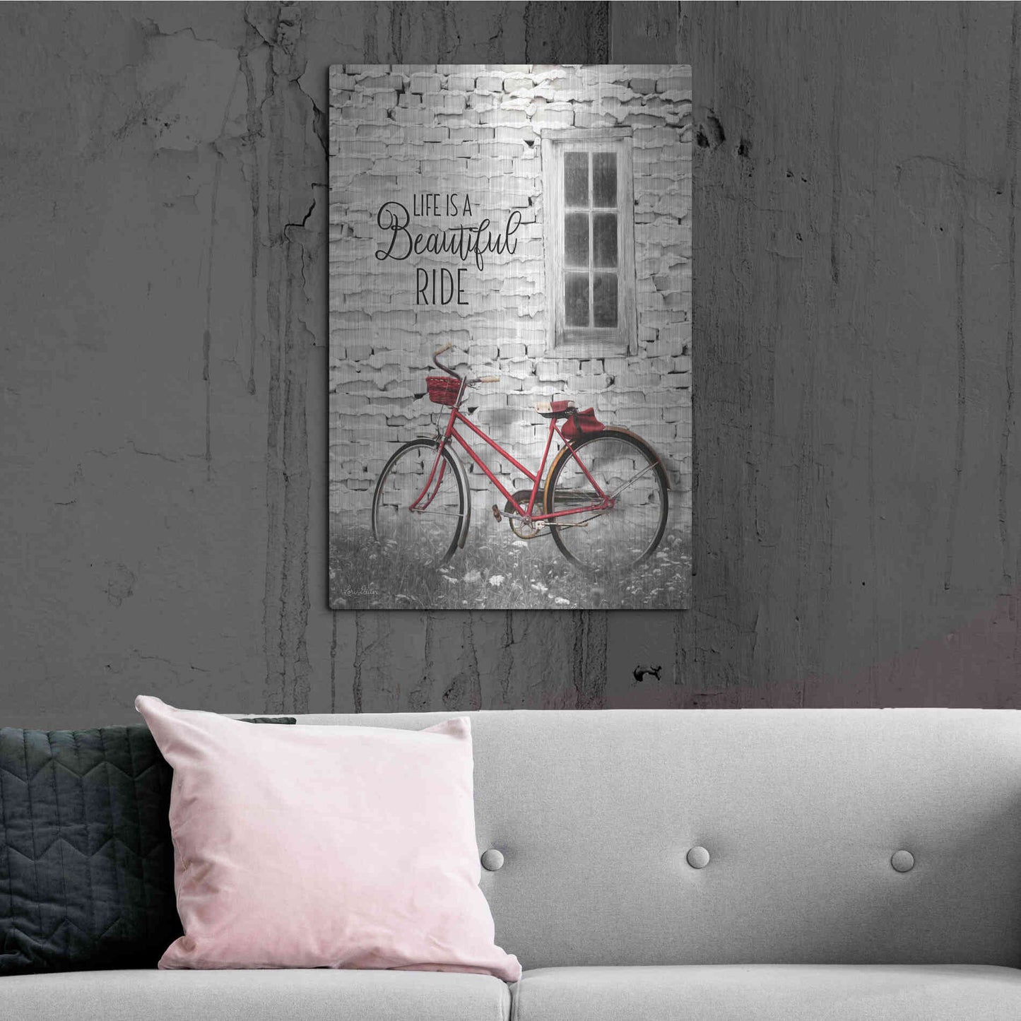 Luxe Metal Art 'Life is a Beautiful Ride' by Lori Deiter, Metal Wall Art,24x36