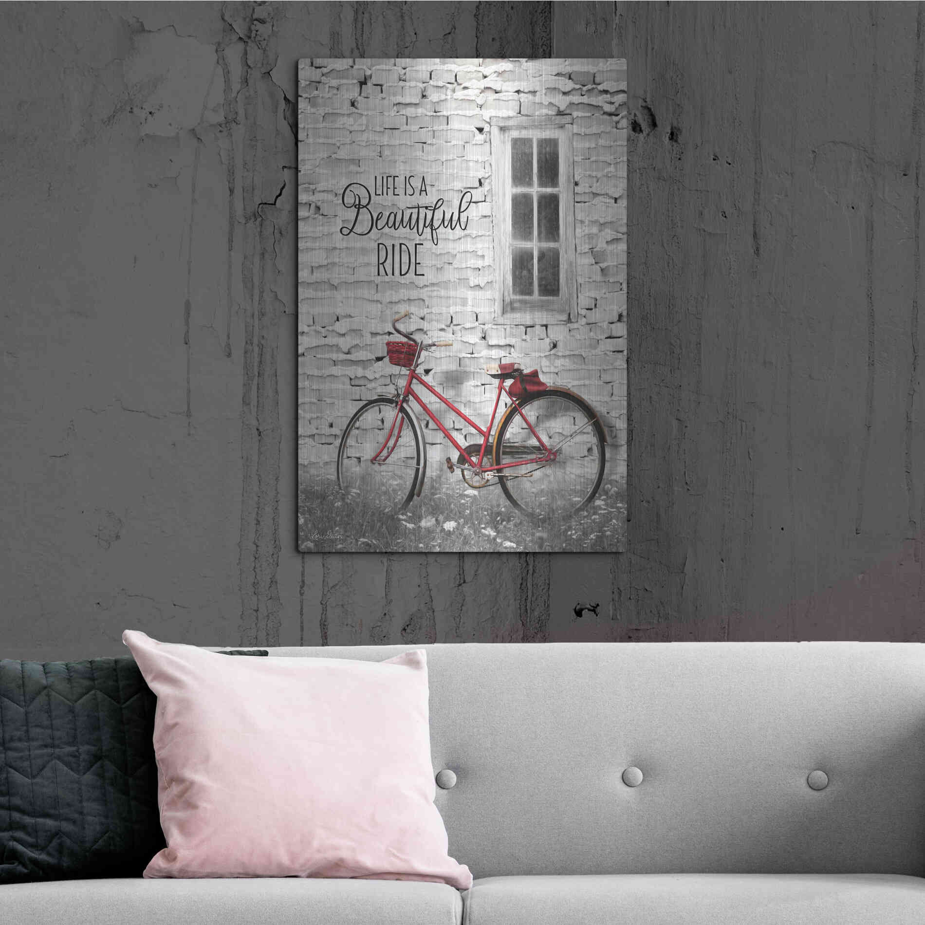 Luxe Metal Art 'Life is a Beautiful Ride' by Lori Deiter, Metal Wall Art,24x36