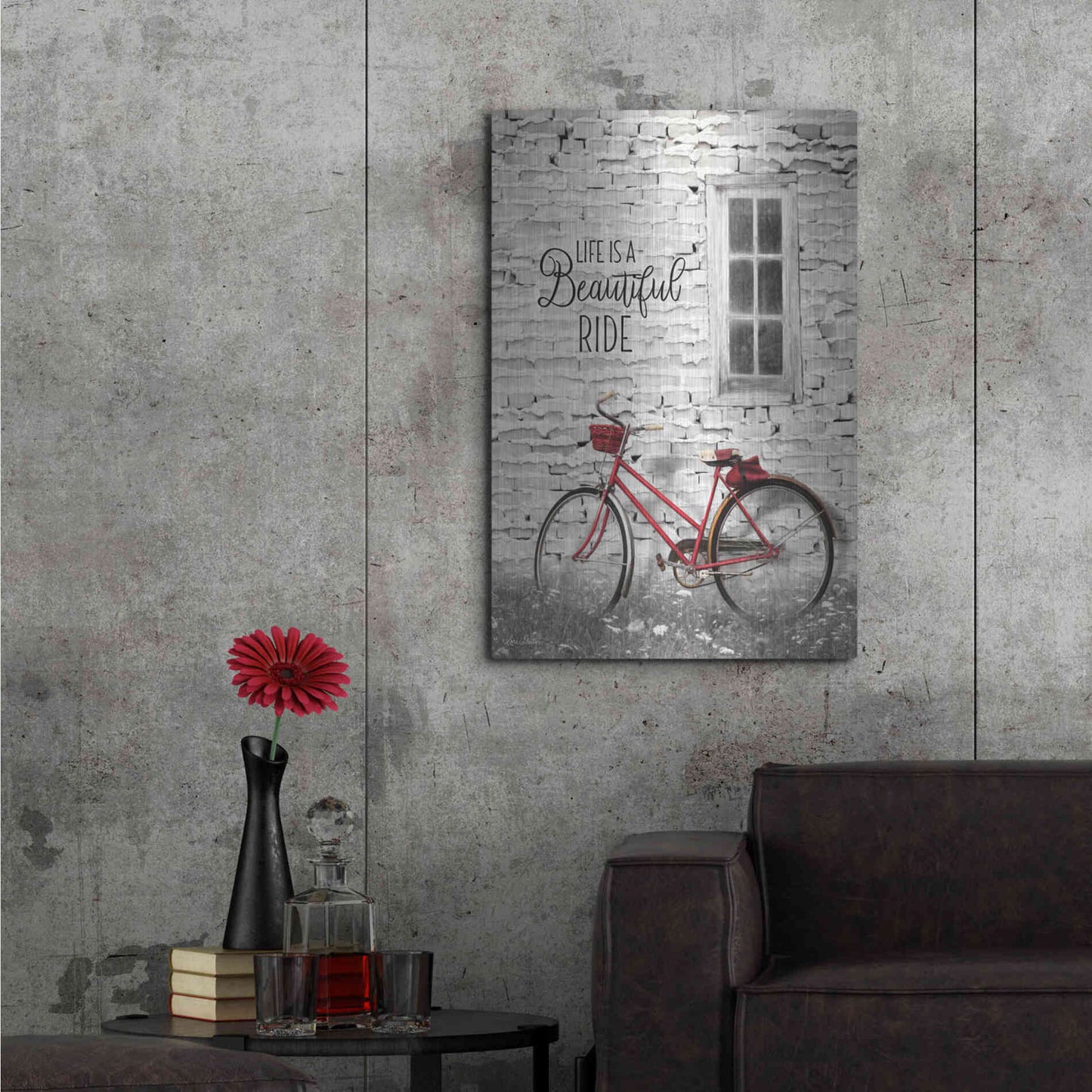 Luxe Metal Art 'Life is a Beautiful Ride' by Lori Deiter, Metal Wall Art,24x36