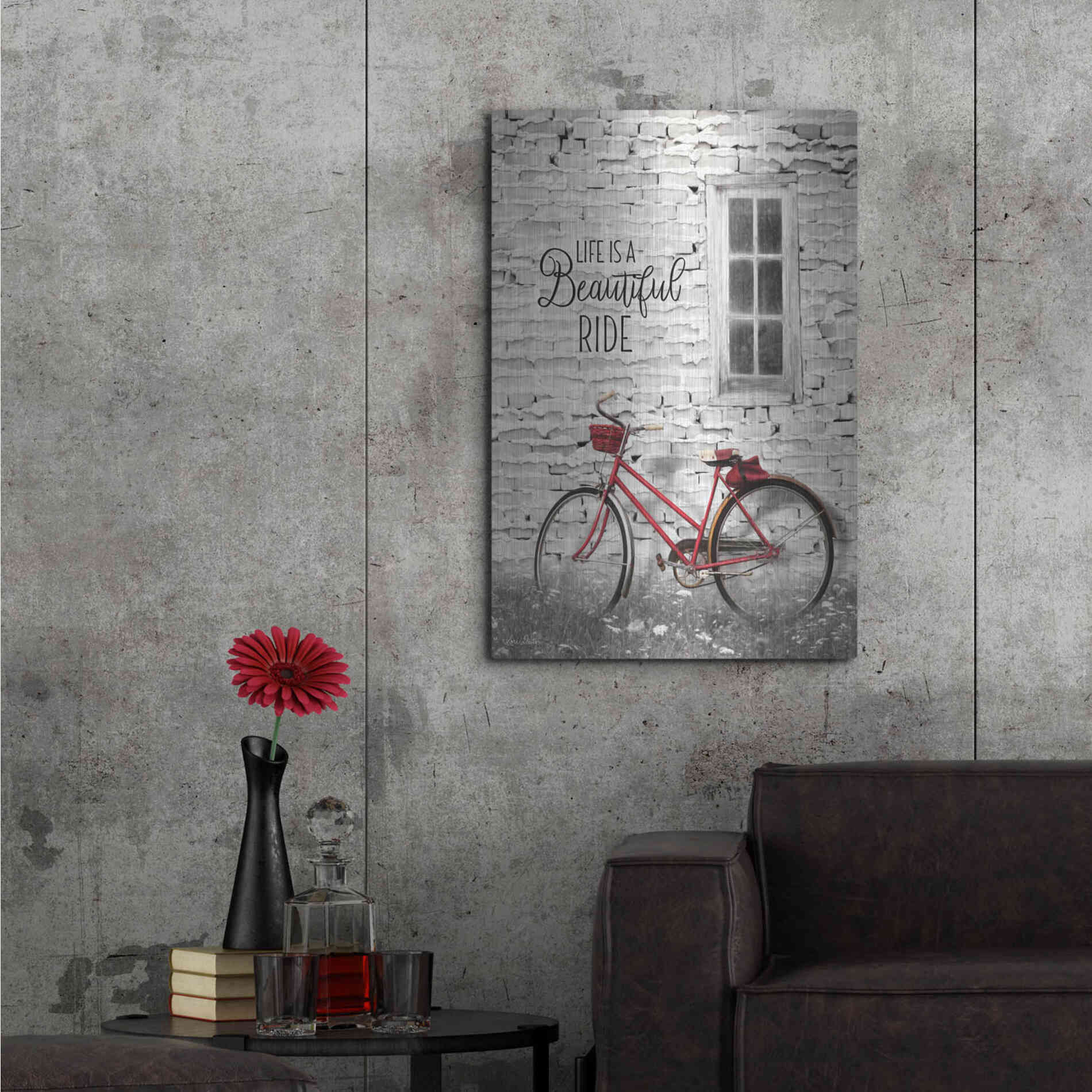 Luxe Metal Art 'Life is a Beautiful Ride' by Lori Deiter, Metal Wall Art,24x36