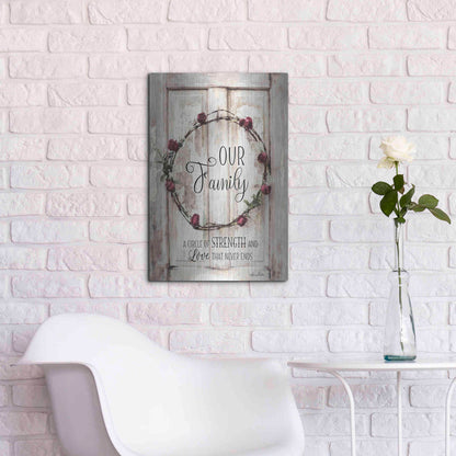 Luxe Metal Art 'Our Family - A Circle of Strength' by Lori Deiter, Metal Wall Art,16x24