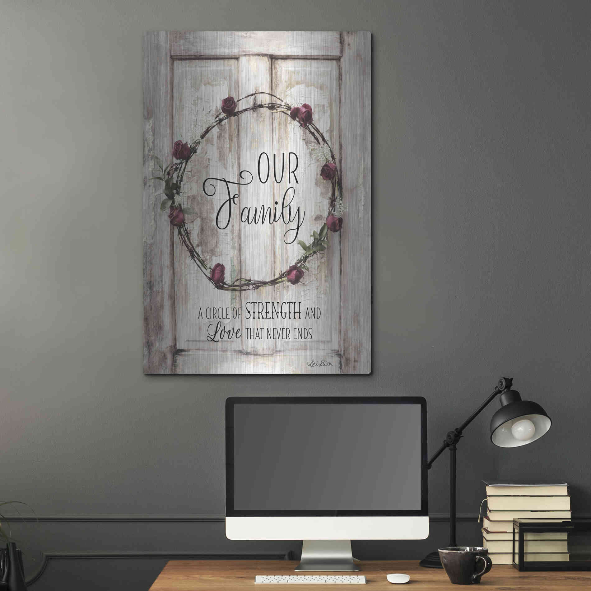 Luxe Metal Art 'Our Family - A Circle of Strength' by Lori Deiter, Metal Wall Art,24x36