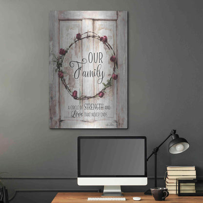 Luxe Metal Art 'Our Family - A Circle of Strength' by Lori Deiter, Metal Wall Art,24x36