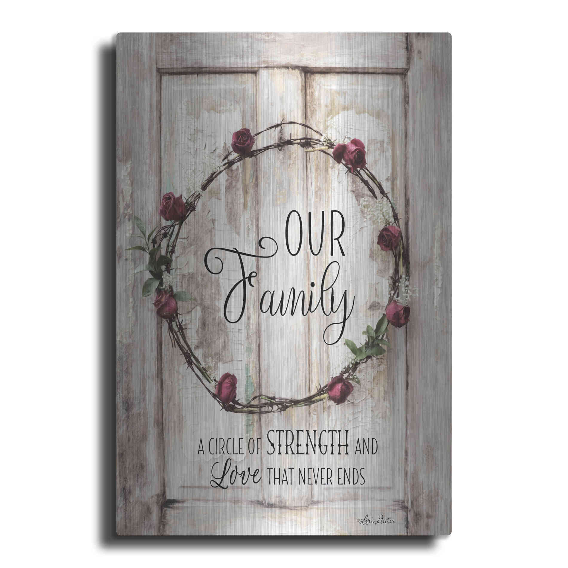 Luxe Metal Art 'Our Family - A Circle of Strength' by Lori Deiter, Metal Wall Art