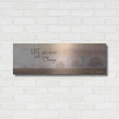 Luxe Metal Art 'Life Gets Better with Change' by Lori Deiter, Metal Wall Art,36x12