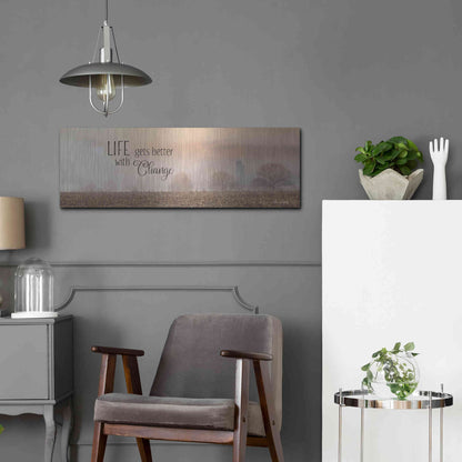 Luxe Metal Art 'Life Gets Better with Change' by Lori Deiter, Metal Wall Art,36x12