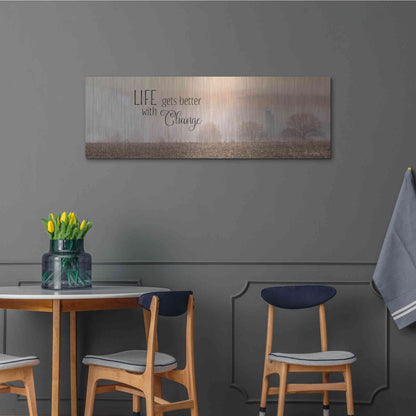 Luxe Metal Art 'Life Gets Better with Change' by Lori Deiter, Metal Wall Art,48x16