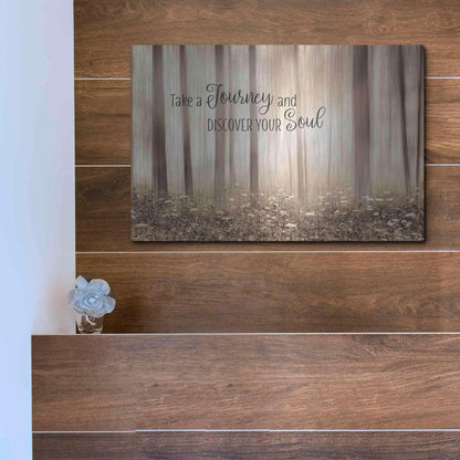 Luxe Metal Art 'Take a Journey and Discover Your Soul' by Lori Deiter, Metal Wall Art,16x12