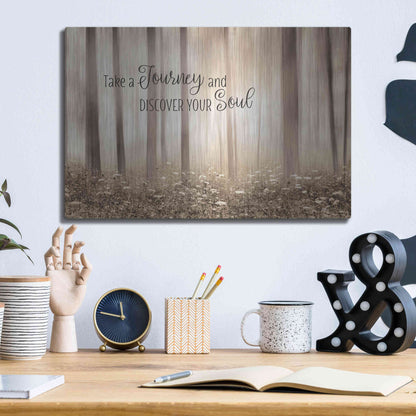 Luxe Metal Art 'Take a Journey and Discover Your Soul' by Lori Deiter, Metal Wall Art,16x12