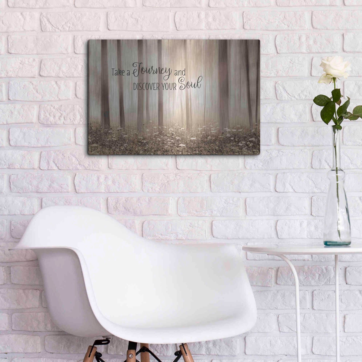 Luxe Metal Art 'Take a Journey and Discover Your Soul' by Lori Deiter, Metal Wall Art,24x16