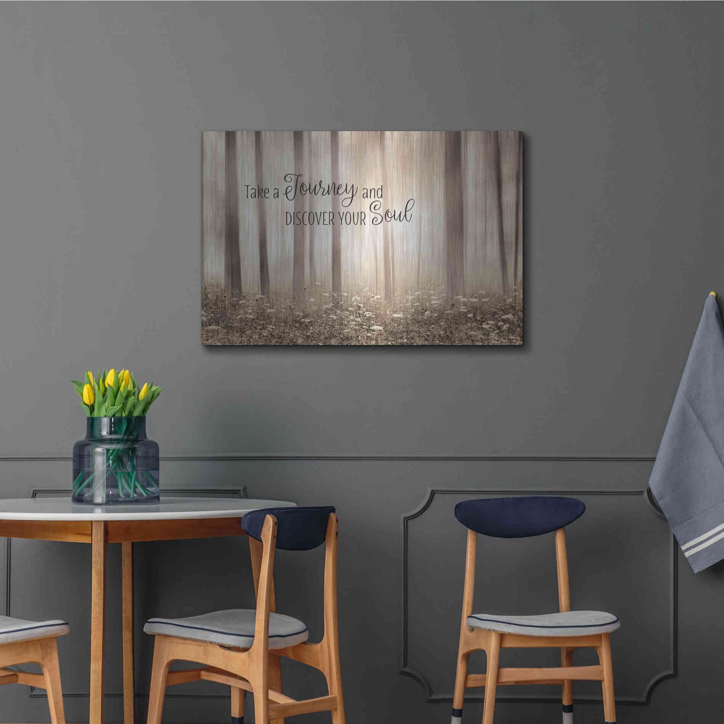 Luxe Metal Art 'Take a Journey and Discover Your Soul' by Lori Deiter, Metal Wall Art,36x24