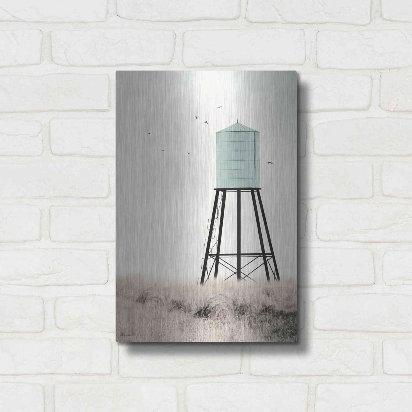 Luxe Metal Art 'Save Water' by Lori Deiter, Metal Wall Art,12x16