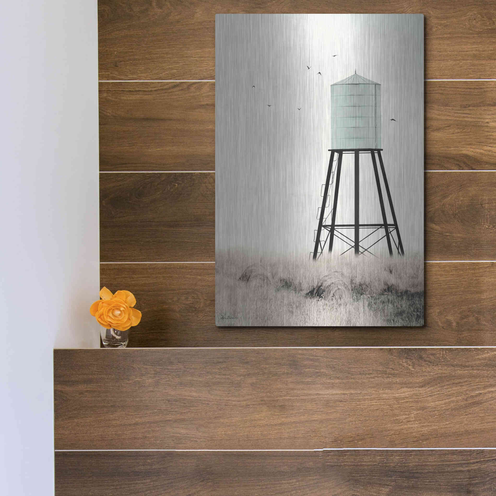 Luxe Metal Art 'Save Water' by Lori Deiter, Metal Wall Art,12x16