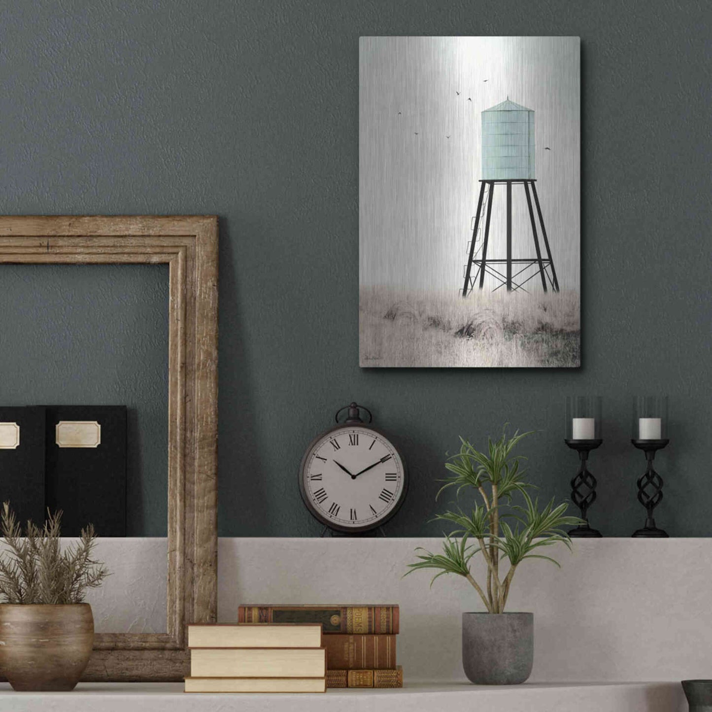 Luxe Metal Art 'Save Water' by Lori Deiter, Metal Wall Art,12x16