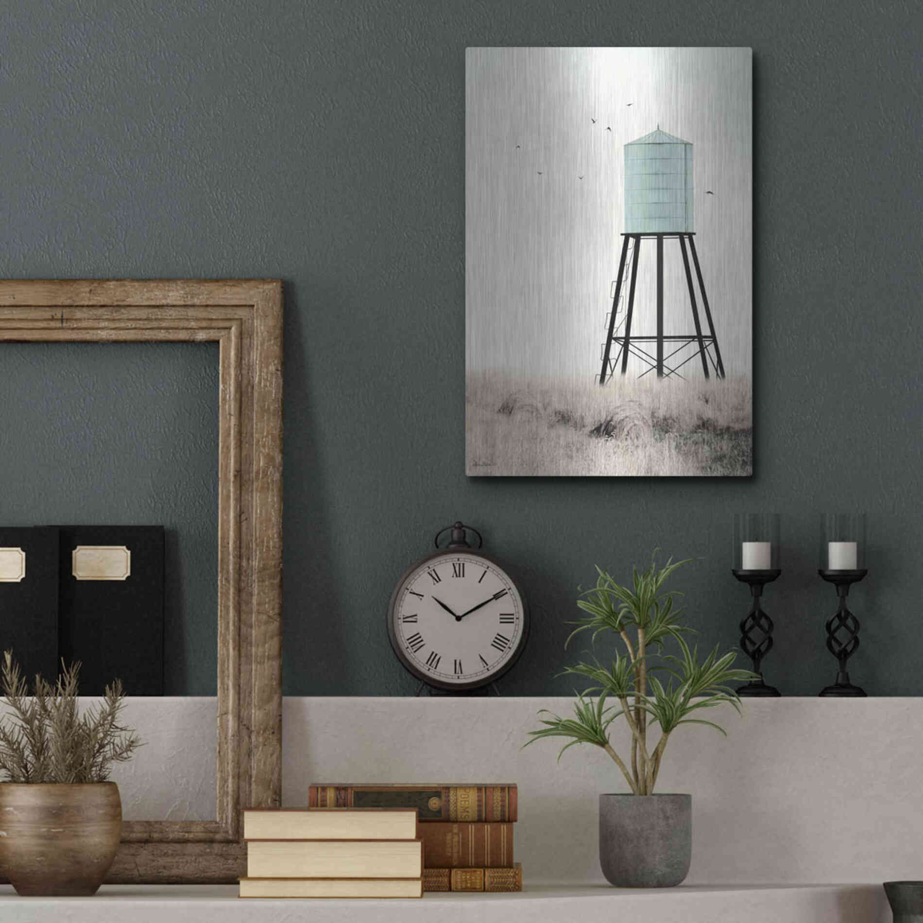 Luxe Metal Art 'Save Water' by Lori Deiter, Metal Wall Art,12x16