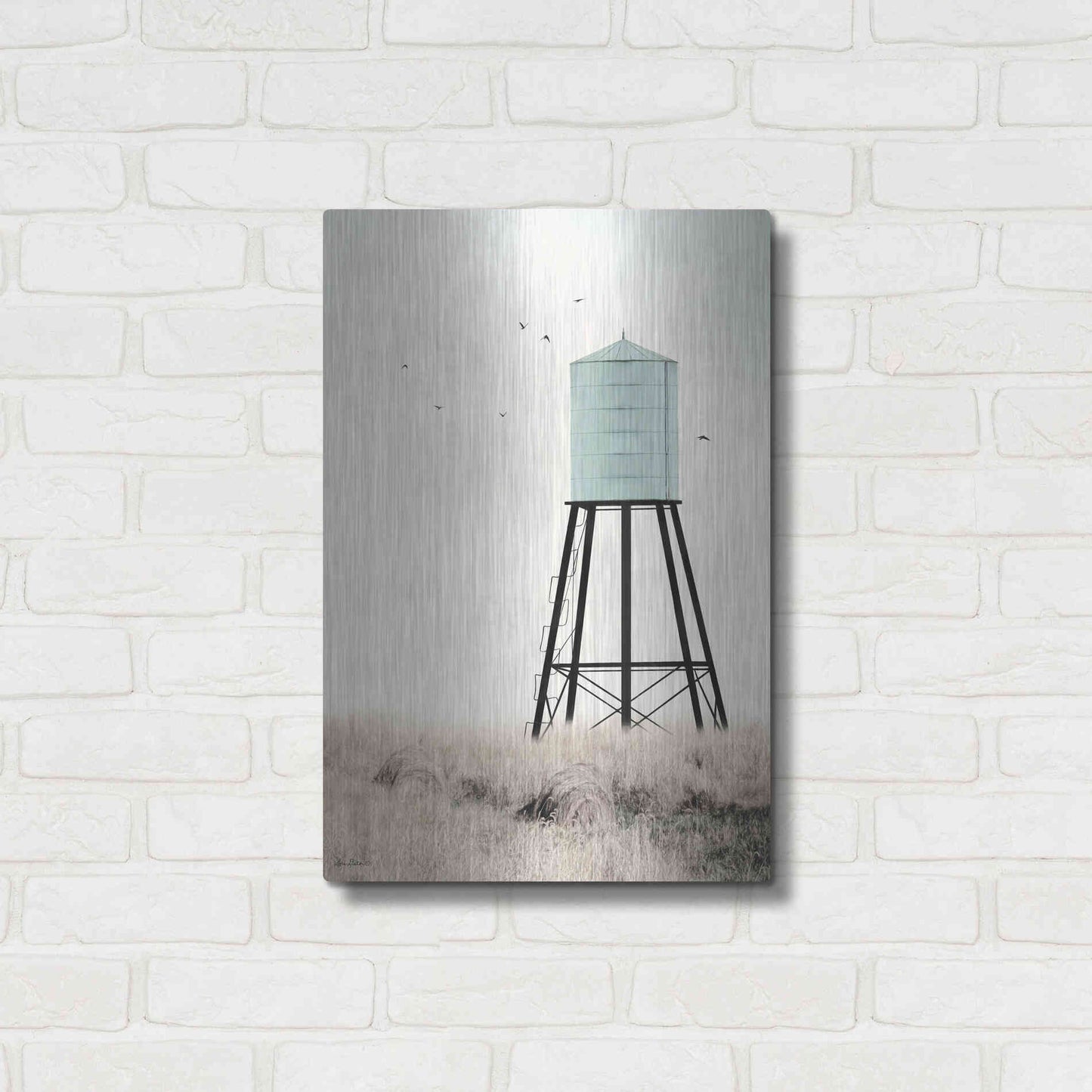 Luxe Metal Art 'Save Water' by Lori Deiter, Metal Wall Art,16x24