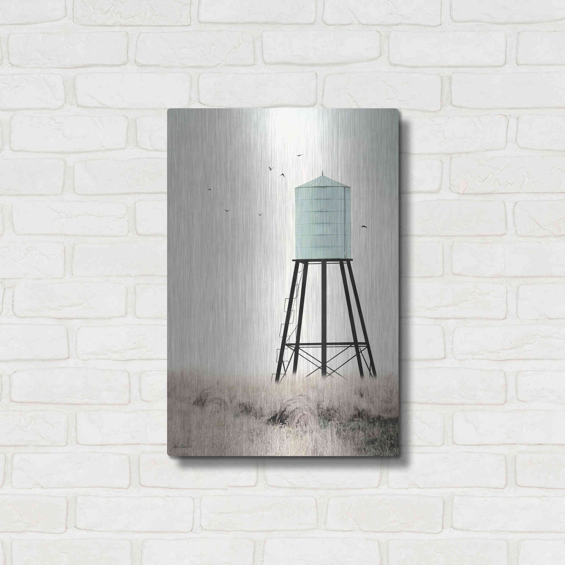 Luxe Metal Art 'Save Water' by Lori Deiter, Metal Wall Art,16x24