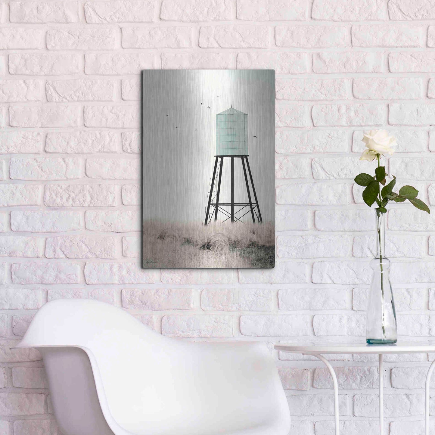 Luxe Metal Art 'Save Water' by Lori Deiter, Metal Wall Art,16x24