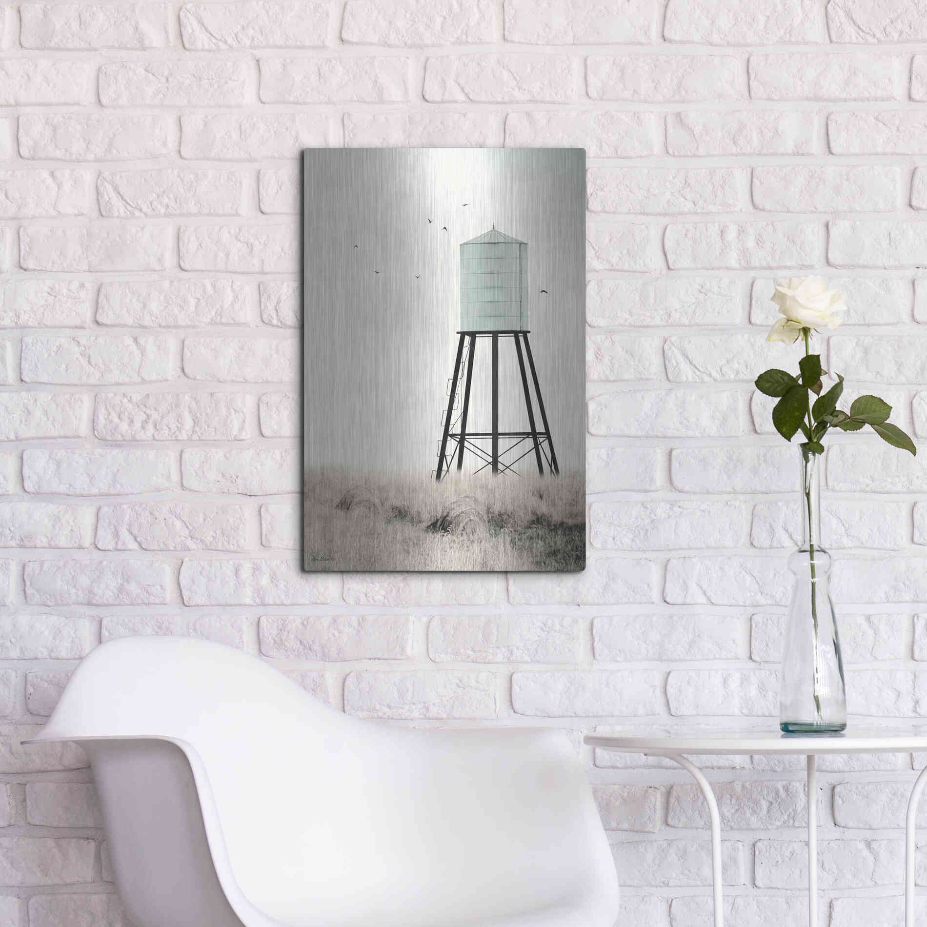 Luxe Metal Art 'Save Water' by Lori Deiter, Metal Wall Art,16x24