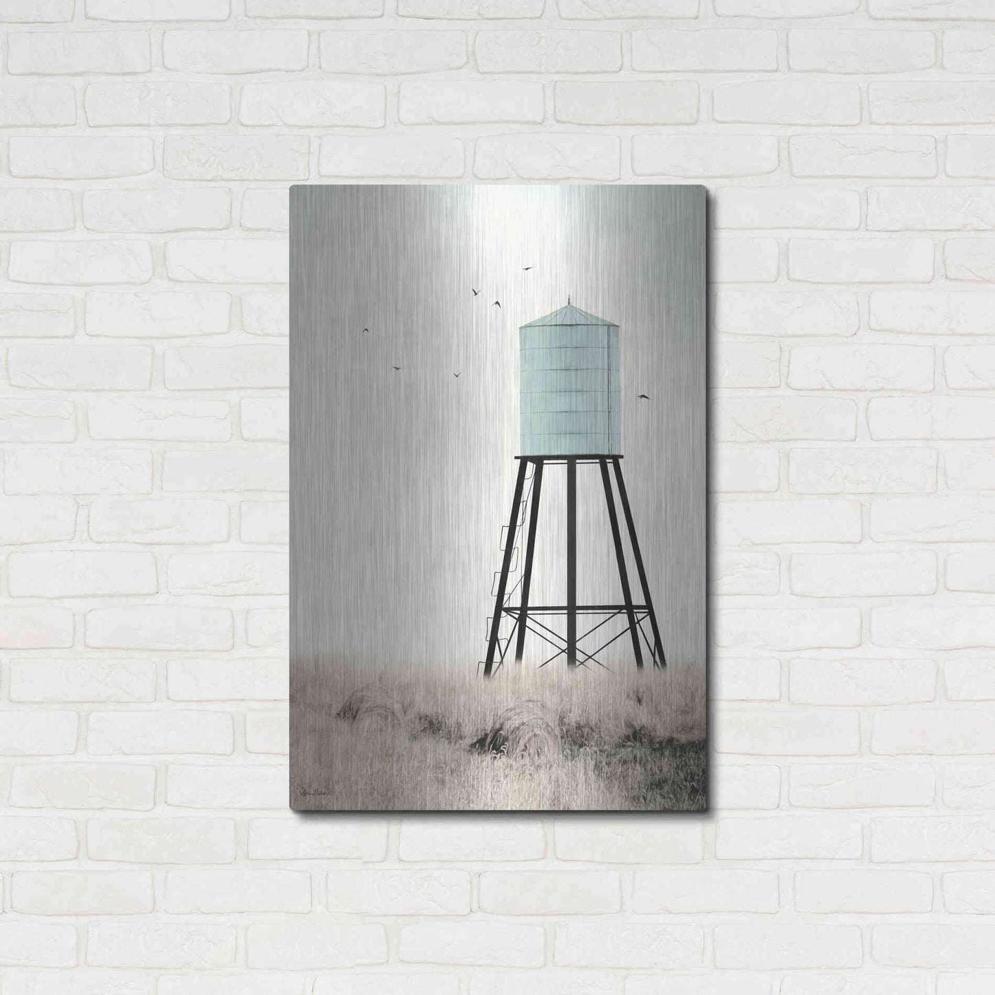 Luxe Metal Art 'Save Water' by Lori Deiter, Metal Wall Art,24x36