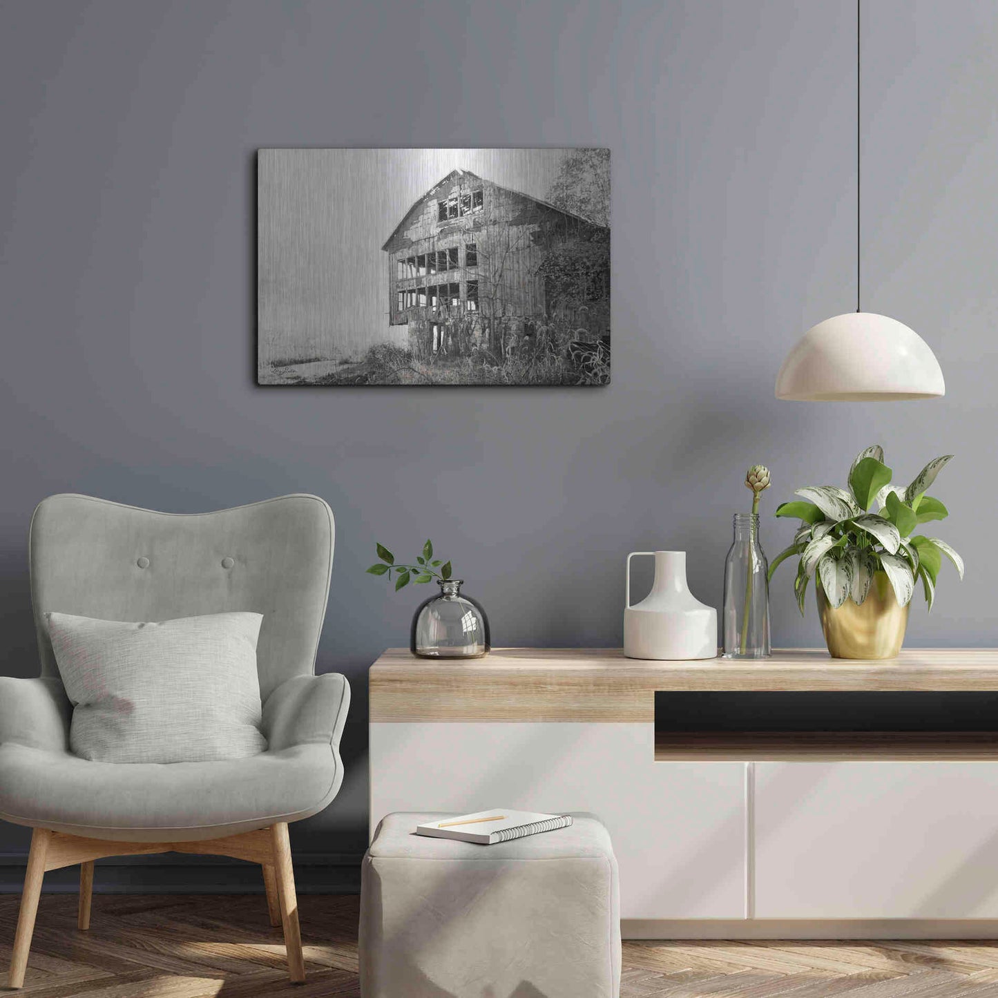 Luxe Metal Art 'Mahantongo Barn' by Lori Deiter, Metal Wall Art,24x16