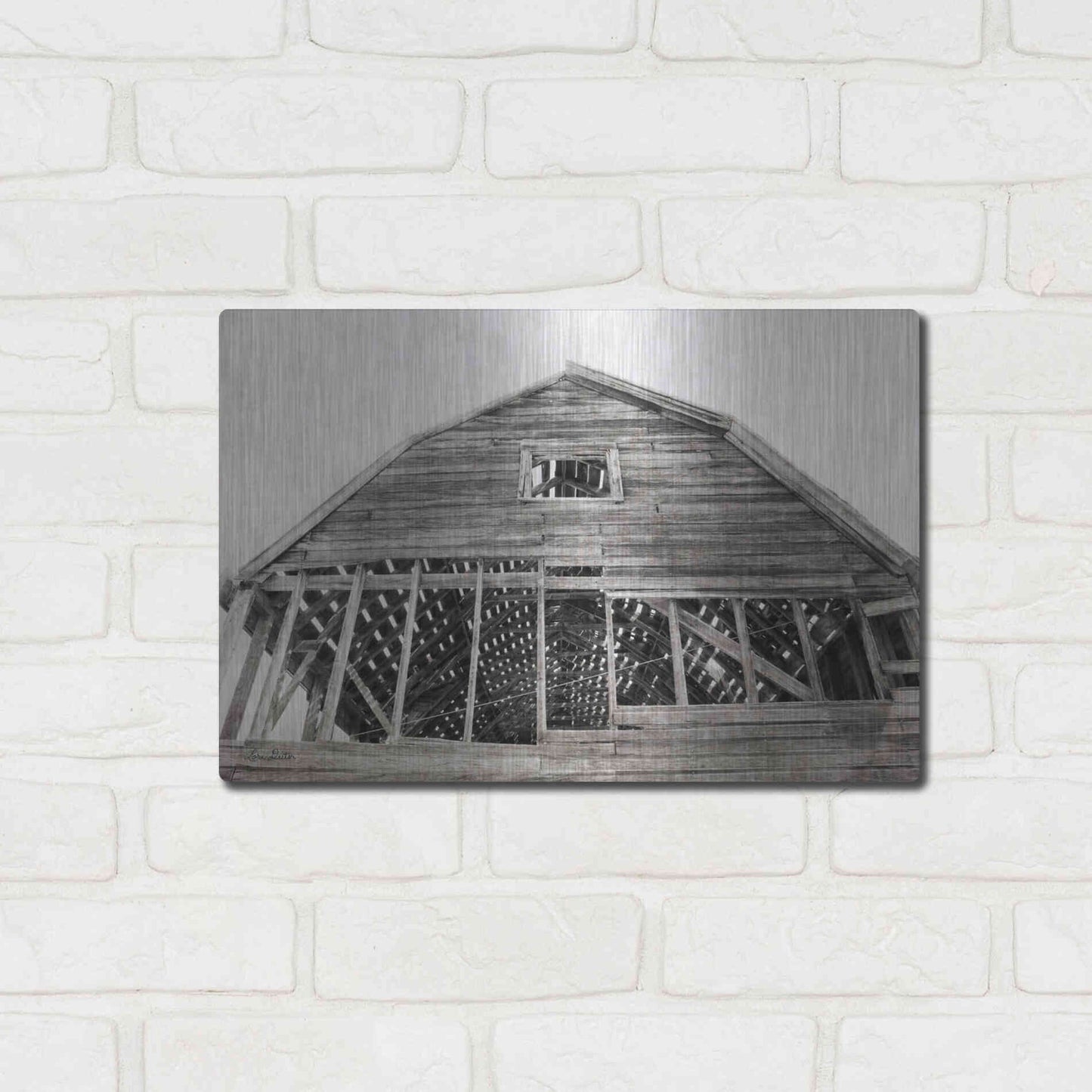 Luxe Metal Art 'Wyoming Barn' by Lori Deiter, Metal Wall Art,16x12