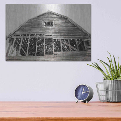 Luxe Metal Art 'Wyoming Barn' by Lori Deiter, Metal Wall Art,16x12