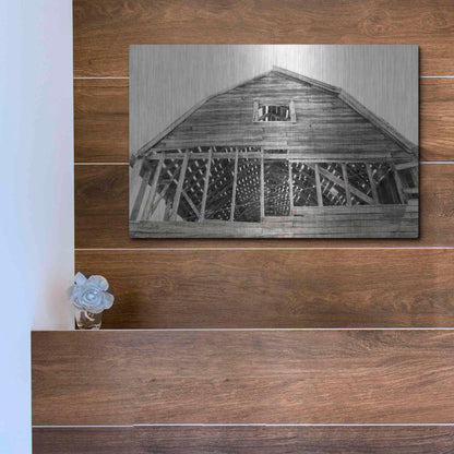 Luxe Metal Art 'Wyoming Barn' by Lori Deiter, Metal Wall Art,16x12